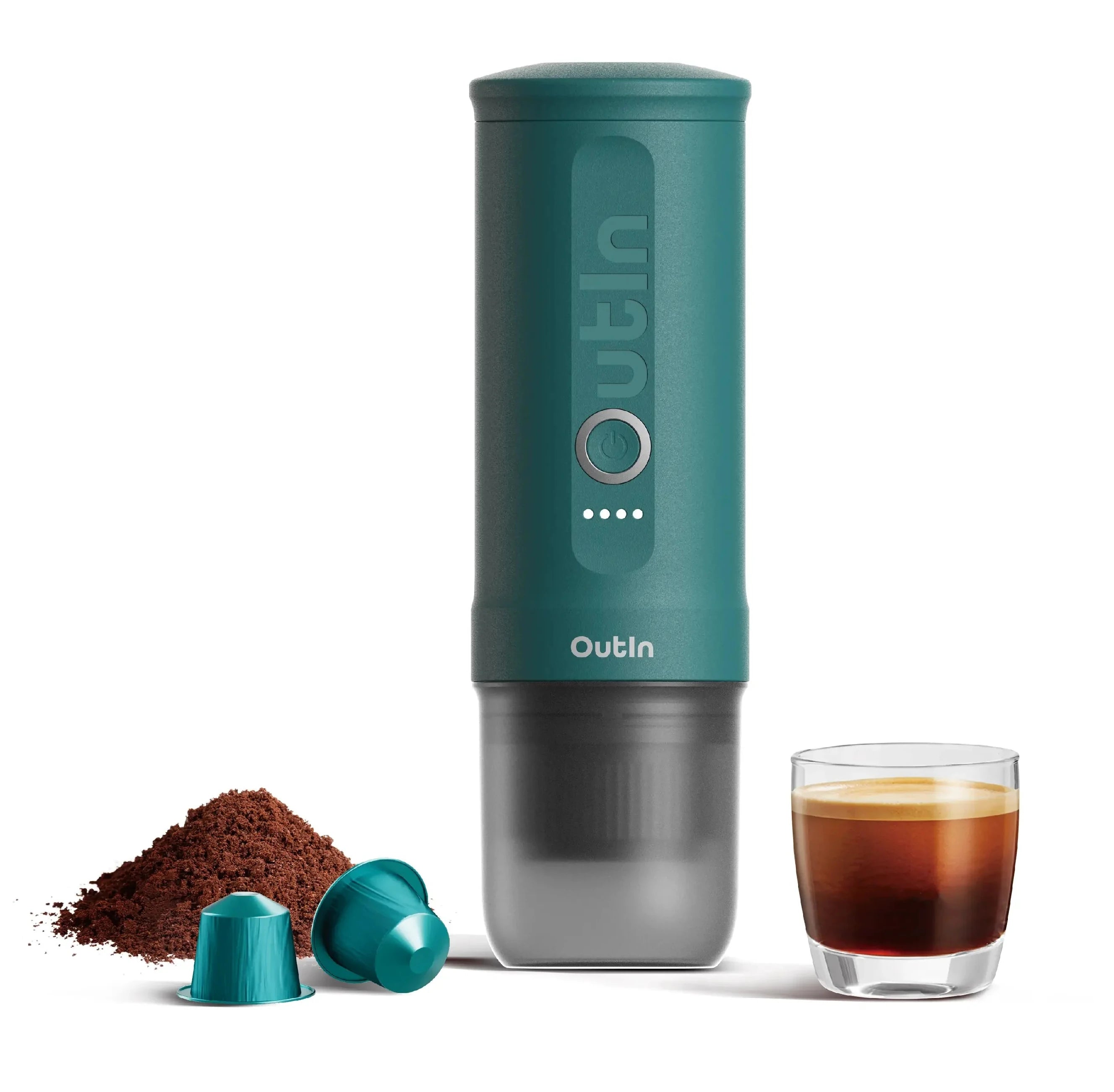 Nano Machine à espresso portable - Compatible capsule Nespresso® + Café moulu (Turquoise)